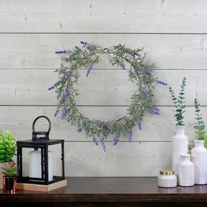 Northlight Pre-Lit LED Battery Operated Lavender Wreath alternate view