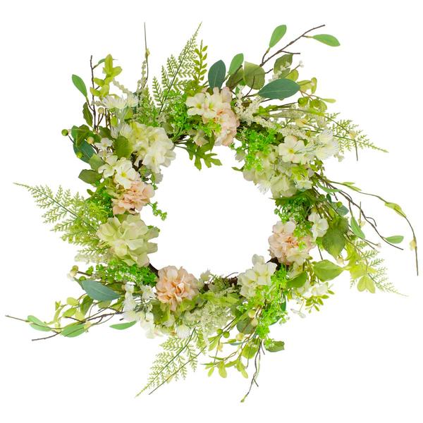 Northlight Artificial Hydrangea & Berry Spring Wreath
