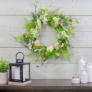 Northlight Artificial Hydrangea & Berry Spring Wreath alternate view