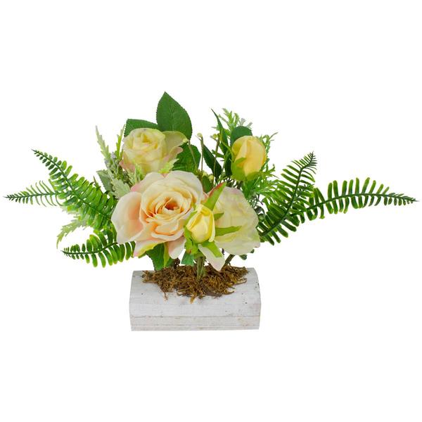 Northlight Ranunculus & Rose Artificial Potted Plant