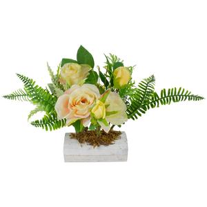 Northlight Ranunculus & Rose Artificial Potted Plant