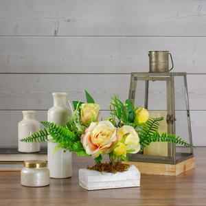 Northlight Ranunculus & Rose Artificial Potted Plant alternate view
