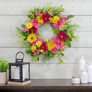Northlight Artificial Chrysanthemum & Daisy Wreath alternate view