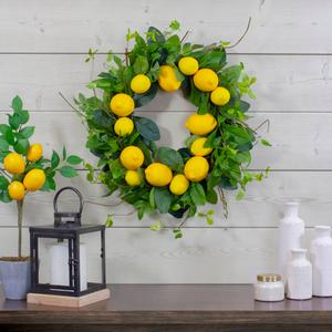 Northlight Artificial Lemons & Foliage Spring Wreath alternate view