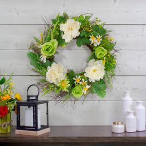 Northlight Artificial Mixed White Floral Spring Wreath alternate view