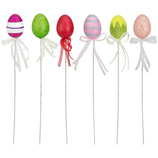 Northlight Colorful Easter Egg Picks - Set of 6