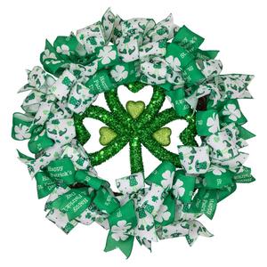 Northlight Ribbons & Shamrocks St. Patrick's Day Wreath