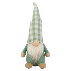 Northlight Spring Gnome with Green Plaid Hat