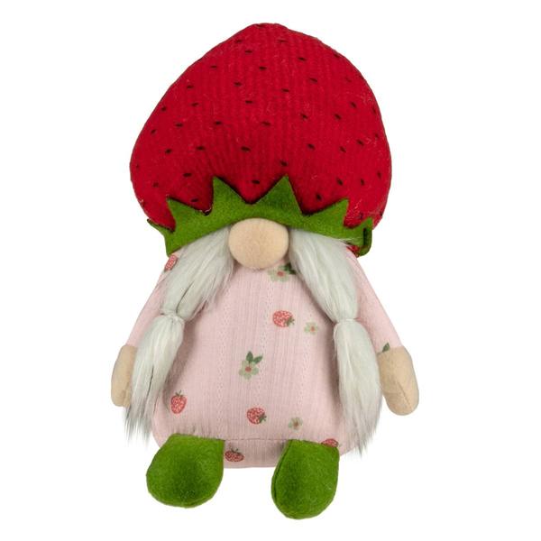 Northlight Girl Springtime Strawberry Gnome Figurine