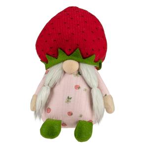 Northlight Girl Springtime Strawberry Gnome Figurine