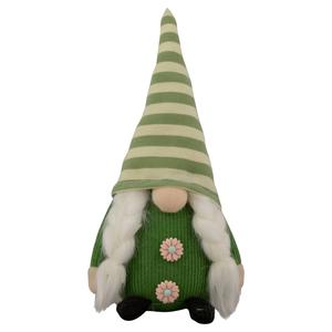 Northlight Green Striped Hat Springtime Girl Gnome