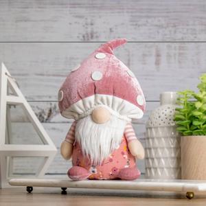 Northlight Pink Floral Mushroom Gnome Figurine alternate view