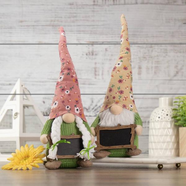 Northlight Floral Springtime Girl Gnome w/ Message Board alternate view