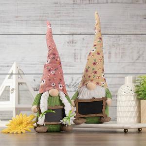 Northlight Floral Springtime Girl Gnome w/ Message Board alternate view