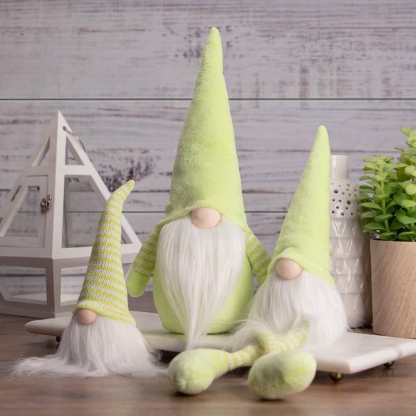 Northlight Lime Green & White Spring Gnome Figurine alternate view