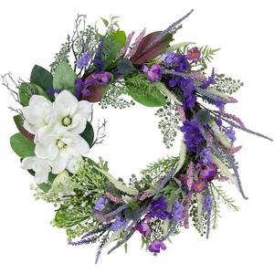 Northlight Artificial Wildflowers & Magnolias Wreath