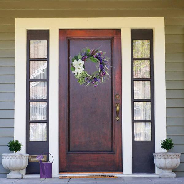 Northlight Artificial Wildflowers & Magnolias Wreath alternate view
