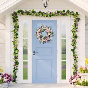 Northlight Artificial Mixed Floral & Fern Spring Wreath alternate view