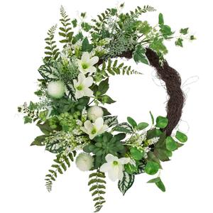 Northlight Artificial Hellebores & Ivy Spring Wreath