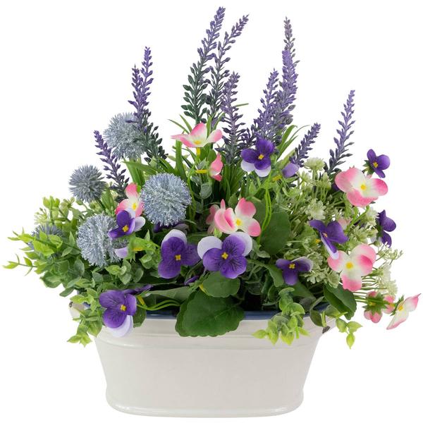 Northlight Artificial Lavender & Floral Mix Potted Plant