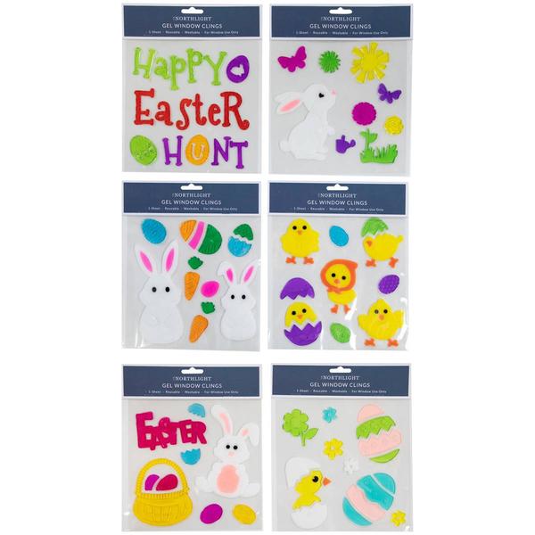 Northlight Easter Gel Window Clings - Set of 6