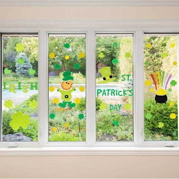 Northlight St. Patrick's Gel Window Clings - Set of 5 alternate view
