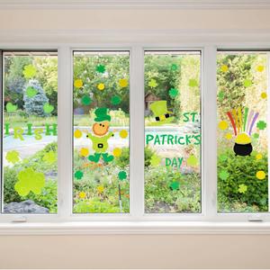 Northlight St. Patrick's Gel Window Clings - Set of 5 alternate view