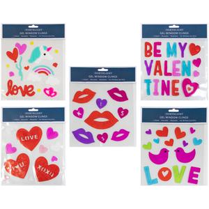 Northlight Valentine's Day Gel Window Clings - Set of 5
