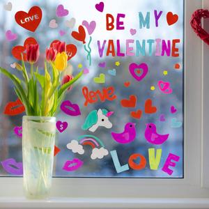 Northlight Valentine's Day Gel Window Clings - Set of 5 alternate view