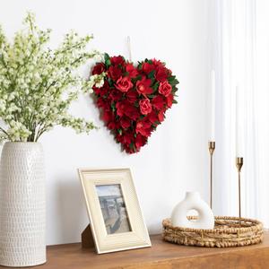 Northlight Artificial Valentine's Day Wood Heart Wreath alternate view