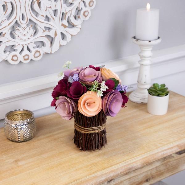 Northlight Artificial Wooden Floral Spring Bouquet alternate view