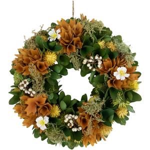 Northlight Artificial Mixed Orange Floral Spring Wreath