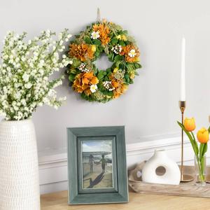 Northlight Artificial Mixed Orange Floral Spring Wreath alternate view