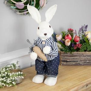 Northlight Standing Boy Bunny w/ Carrot Easter Figurine alternate view