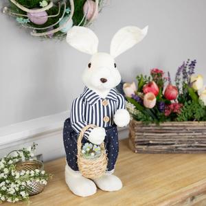Northlight Standing Girl Bunny w/ Basket Easter Figurine alternate view