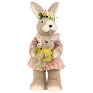 Northlight Mother Rabbit with Baby Bunny Easter Figurine