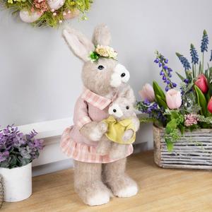 Northlight Mother Rabbit with Baby Bunny Easter Figurine alternate view