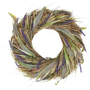 Northlight Artificial Grass & Lavender Spring Wreath
