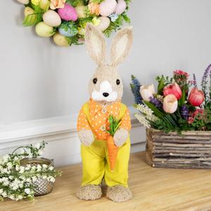 Northlight Standing Boy Rabbit w/ Carrot Easter Figurine alternate view