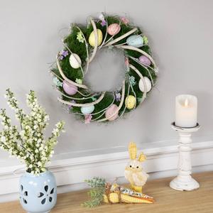 Northlight Speckled Eggs & Flowers Easter Wreath alternate view