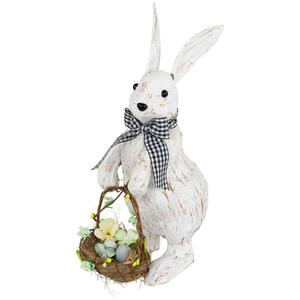 Northlight Rustic Rabbit with Easter Basket Figurine