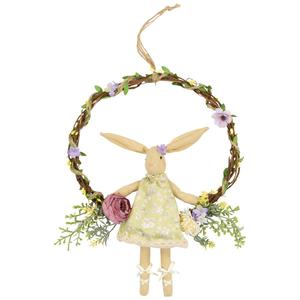 Northlight Girl Bunny Artificial Floral Easter Wreath
