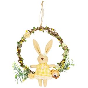 Northlight Bunny with Flowers Artificial Easter Wreath