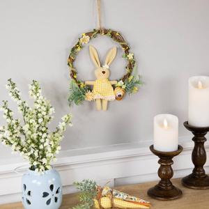 Northlight Bunny with Flowers Artificial Easter Wreath alternate view