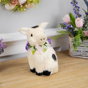 Northlight Spotted Sitting Piglet Rustic Spring Figurine alternate view