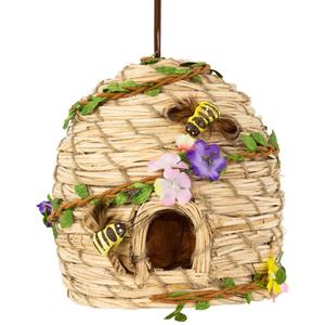Northlight Beehive with Bees Hanging Spring Decor