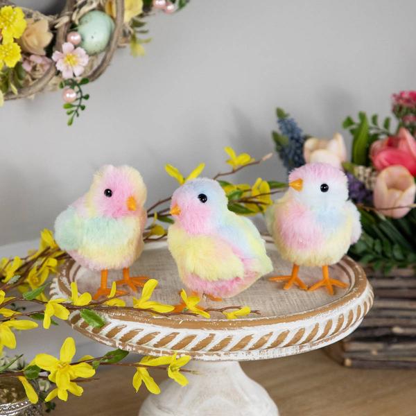 Northlight Tie Dye Easter Chick Figurines - Set of 3 alternate view