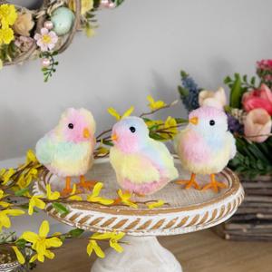 Northlight Tie Dye Easter Chick Figurines - Set of 3 alternate view
