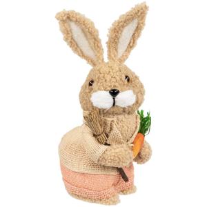 Northlight Plush Boy Rabbit with Carrots Easter Figurine