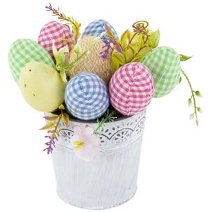 Northlight Colorful Eggs Potted Easter Decor